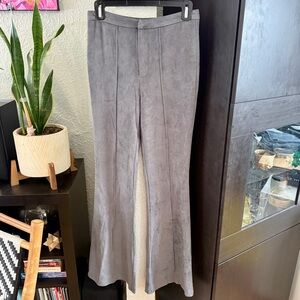 Flare Leg Faux Suede Pants